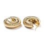 Chunky Vintage Grooved Hoop Earrings for Women, Ion Plating(IP) 304 Stainless Steel Earrings, Round
