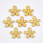Painted Poplar Wood Cabochons, Flower
