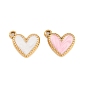 304 нержавеющей стальной эмали подвески, сердце прелести, ионное покрытие (ip), реальный 18 k позолоченный