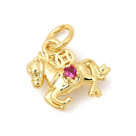 Латунные подвески с микропаве из кубического циркония, лошади прелести, долговечный