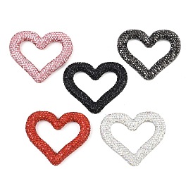 Соединительные кольца ручной работы из полимерной глины со стразами, сердце