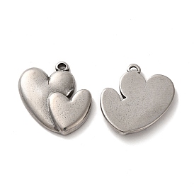 Valentine's Day 304 Stainless Steel Pendants, Heart Charm