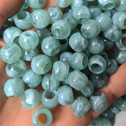 Acrylic Beads, Imitation Gemstone Style, Rondelle, Large Hole Beads