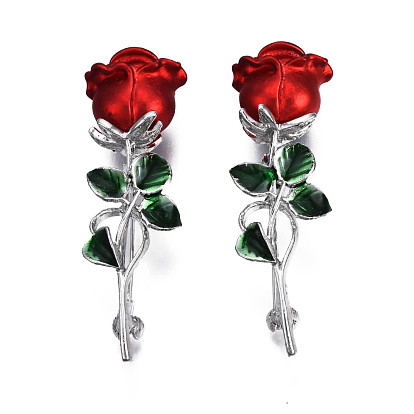Rose Flower Enamel Pin, Alloy Badge for Backpack Clothes, Nickel Free & Lead Free