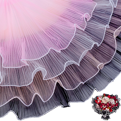 4 сумки 4 стили полиэстеровая упаковка для букетов цветов сетчатая бумага, с кромкой из абс-пластика, имитирующей перламутр, бумага для упаковки букетов морщинистая волнистая сетчатая пряжа, на день Святого Валентина, украшение свадьбы