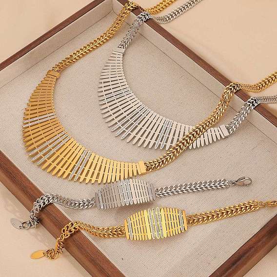 Массивные ожерелья с цирконием, 304 ожерелья нержавеющей стали