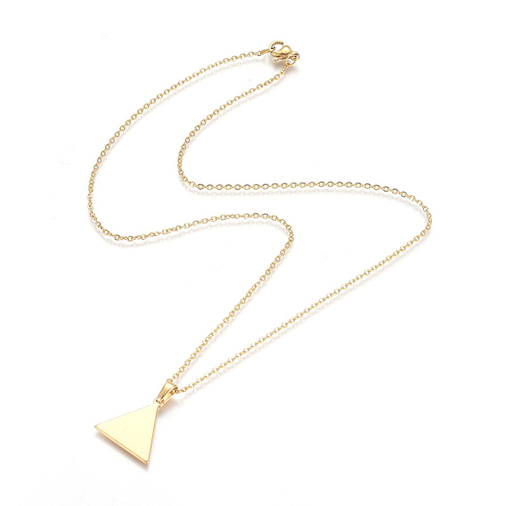 304 подвесные из нержавеющей стали ожерелья, с кабельными цепями и когтями омара застежками, треугольные