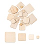 200Pcs 4 Style Wood Cabochons, Square