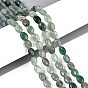 Натуральный зеленый клубника кварц бисер нити, Плоско-овальные