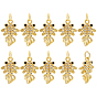10 pcs laiton micro pavé pendentifs en zircone cubique claire, breloques en forme de poisson rouge, plaqué longue durée, sans cadmium et sans plomb