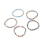 Gemstone Jewelry Sets, Stretch Bracelets & Ring, with Alloy Finding