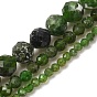 Натуральный зеленый диопсид бисер нити, граненые, круглые
