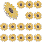 16Pcs Platinum Enamel Pin, Painting Alloy Badge for Backpack Clothes, Sunflower