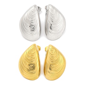 Shell Shapes Ion Plating(IP) 304 Stainless Steel Stud Earrings