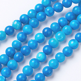 Natural Agate Beads Strands, Dyed & Heated, Grade A, Round