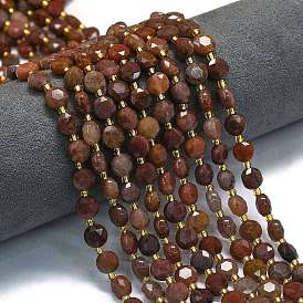 Природных фиолетовых авантюрин бисер нитей, граненый пятиугольный разрез, плоско-круглые, с бисером