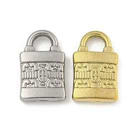 Ion Plating(IP) 304 Stainless Steel Charms, Padlock Charm