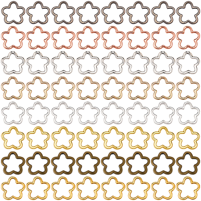 80шт 8 стили цинковый сплав бусины рамка, цветок