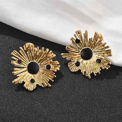 304 женские серьги-гвоздики из нержавеющей стали, цветок