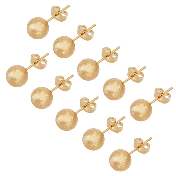 304 из нержавеющей стали уха шпильки, гипоаллергенные серьги, , с уха орехов, круглые