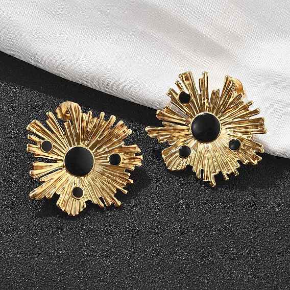 304 женские серьги-гвоздики из нержавеющей стали, цветок