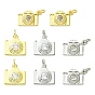 8шт. 4 стили латунные подвески для фотоаппаратов с инкрустацией кубическим цирконием, долговечный, без кадмия и без свинца, стойки покрытие, с целью перехода в кольце