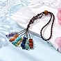 Подвеска-кисточка на тему чакры из натурального красного авантюрина, зеленого авантюрина, красной яшмы, цитрина, аметиста, лазурита и синтетической бирюзы, нейлоновый шнур макраме держатель для сумки украшения