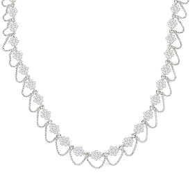 Пластиковые цепочки с цветочным жемчугом, железом и кристаллами, с карточной бумагой