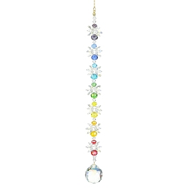 Décoration de pendentifs en verre en forme de larme, avec chaînes de câble en laiton et 304 colliers en acier inoxydable, pour la décoration