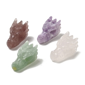 Natural Gemstone Dragon Healing Figurines, Reiki Energy Stone Display Decorations, for Home Feng Shui Ornament