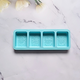 Food Grade DIY Soap Making Silicone Molds, Resin Casting Molds, For UV Resin, Rectangle