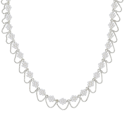 Пластиковые цепочки с цветочным жемчугом, железом и кристаллами, с карточной бумагой