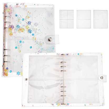 1Прямоугольные папки из прозрачного ПВХ с кольцами, с железными кольцами, с 6шт. карманами для папок размером a50