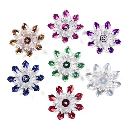 Покрытие акриловых колпачков для бусин, граненые, цветок