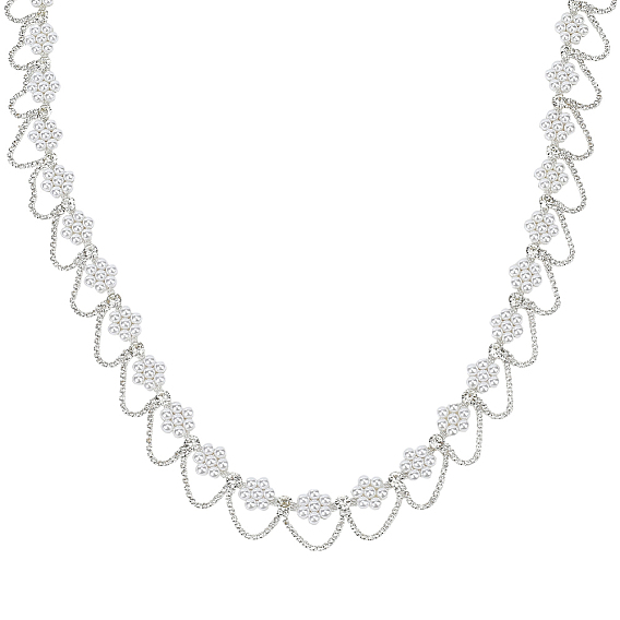 Пластиковые цепочки с цветочным жемчугом, железом и кристаллами, с карточной бумагой