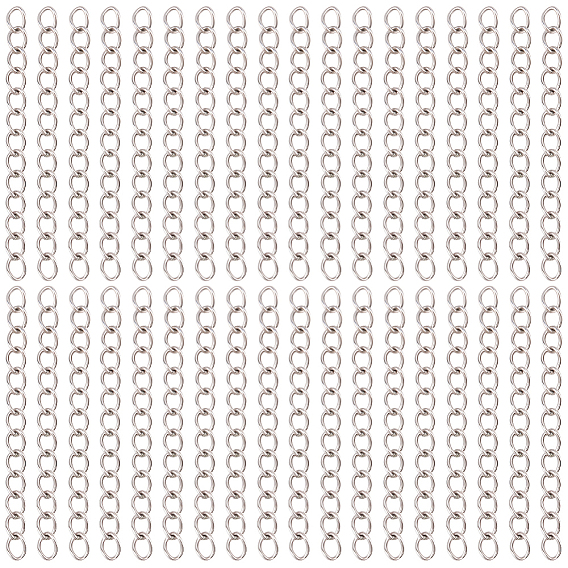 120Pcs 304 Stainless Steel Chain Extender, Twisted Chain Extension, for Anklet Jewelry, Solder