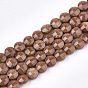 Synthetic Goldstone Beads Strands, Faceted, Flat Round