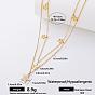 Fashion 304 Stainless Steel Crystal Rhinestone Star Pendant Double Layer Necklaces for Women