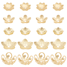 300 шт. 6 стили 304 колпачки из нержавеющей стали и латуни, цветок