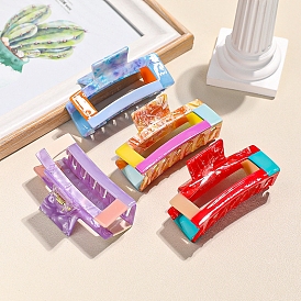 Заколки-когти с уксусной кислотой, прямоугольные, аксессуары для волос для девочек или женщин