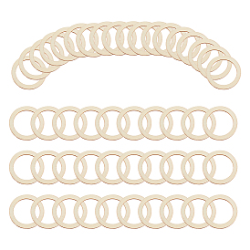Незаконченные деревянные соединительные кольца, деревянные украшения, круглые кольца