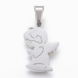304 Stainless Steel Pendants, Praying Angel