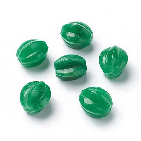 Perles naturelles de jade du Myanmar / jade birmane, teint, caramboles