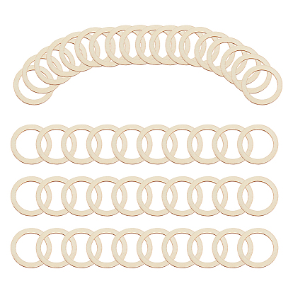 Незаконченные деревянные соединительные кольца, деревянные украшения, круглые кольца