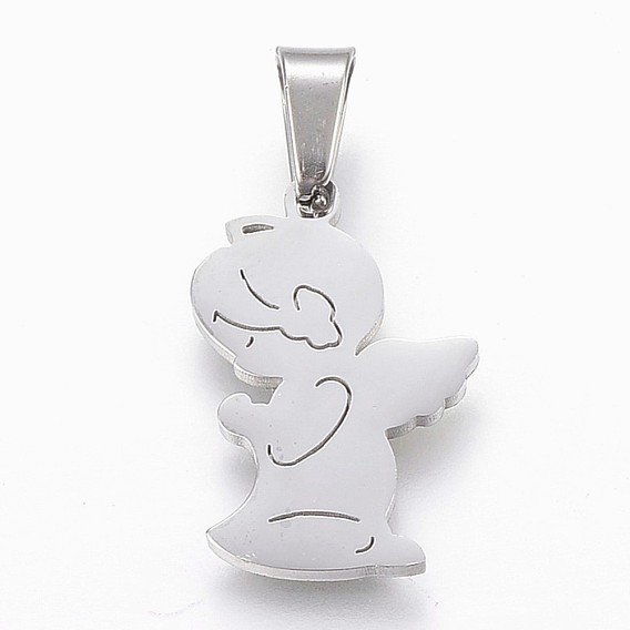 Pendentifs en acier inoxydable, ange de prière