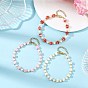 Handmade Nepalese Lampwork Cube and Natural Pearl Beaded Bracelets, Golden