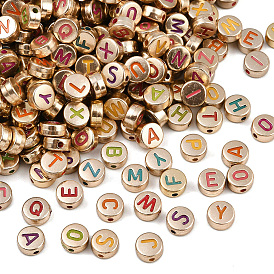 1000 непрозрачные акриловые бусины, плоские круглые с буквы