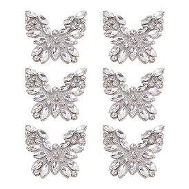 6шт. бабочка со стразами горячего крепления, горный хрусталь, хрустальная лента со стразами, аксессуары для костюма, с пластиковой и стальной фурнитурой