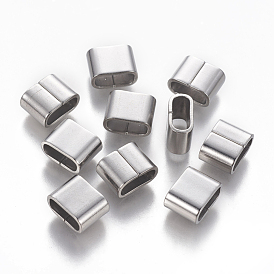304 Подвески-слайдеры из нержавеющей стали, для изготовления кожаных браслетов, прямоугольные