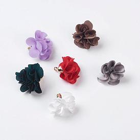 Décorations de pendentif en tissu, avec les accessoires acryliques, fleur